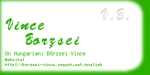 vince borzsei business card