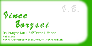 vince borzsei business card